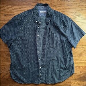 Nautica Men's Dark Blue Patterned Button Down Shirt